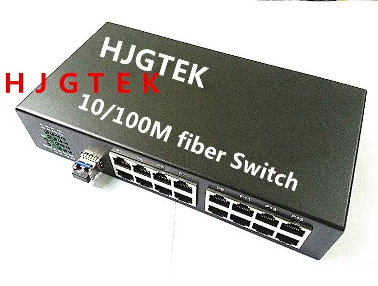 

Single-mode dual fiber 10/100Mbps 16port Ethernet to fiber optic media converter with SFP Module LC