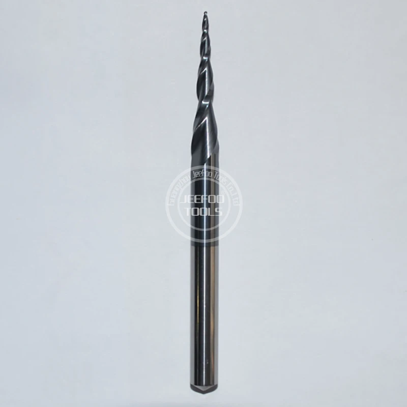 R0.5 * 30H * 6D * 75L * 2F مخصص HRC55 مخروط الكرة قواطع الأنف/التنغستن الصلب كربيد بت التوجيه/أدوات مطحنة النهاية/ALTiN/On النقوش