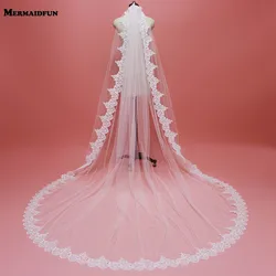 Voile de mariée à paillettes scintillantes de haute qualité, 3 M, avec peigne, à un niveau, nouvelle collection