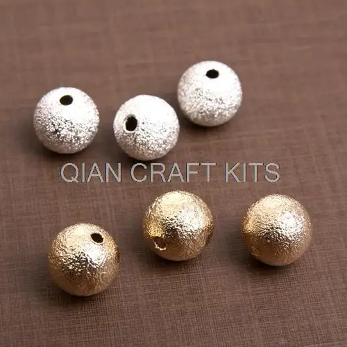 300pcs, Sanding ball, shiny silver and 16k gold-plated mix brass balls (4mm-10mm) mixed sizes colors lead and nickle free