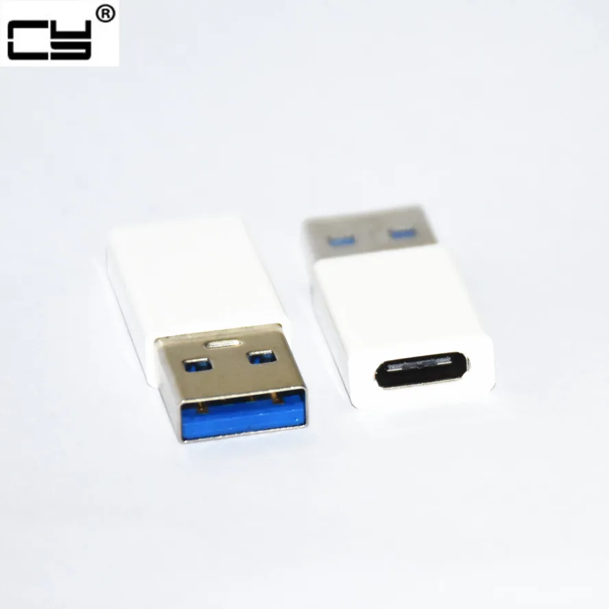 High Speed USB 3.1 Type C Female to USB 3.0 Male Port Adapter USB-C to USB3.0 Type-A Connector Converter / White Color