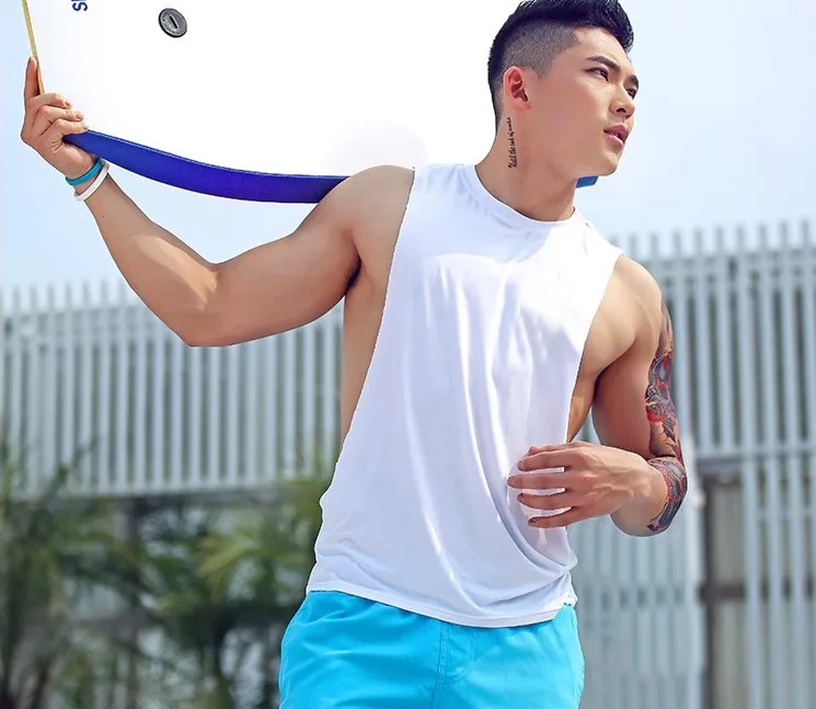 Free Shipping Men's Vest  Sleeveless  Sexy Split   Breathable Sportswear Private Customized BOYTHOR