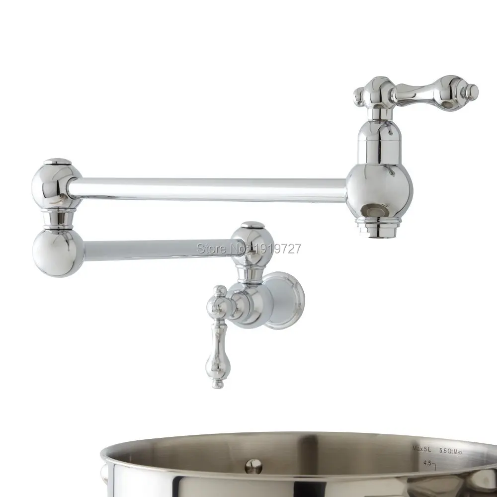 Bagnolux High Quality Wall Mounted Dual Shut Off Valve Pot Filler Faucet with 22