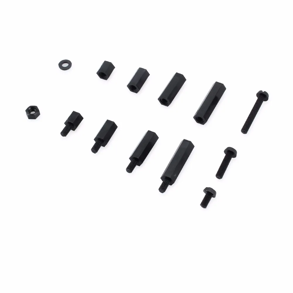 GARLLEN 260pcs M3 Hex Socket Screw Set Nylon Plastic Flat Round Cap Head Screws Bolts and Nuts Assortment Kit with Storage Box