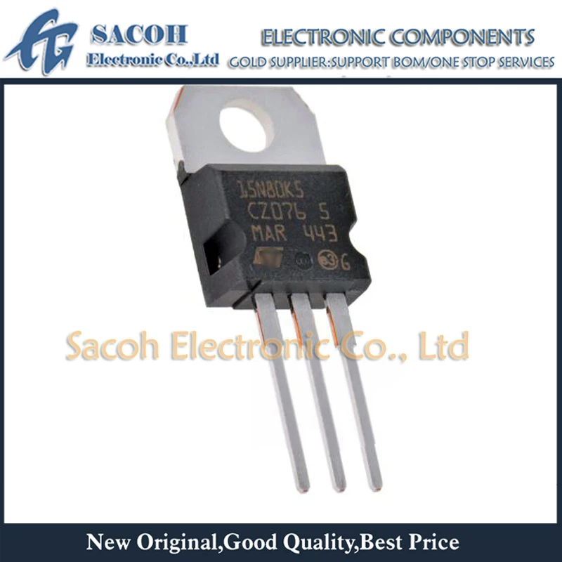 MOSFET الأصلي ذو القناة ن ، مجدد ، STF15N80K5 15N80K5 أو STP15N80K5 أو STB15N80K5 15N80 ، 15a V ، 10 في اللوت