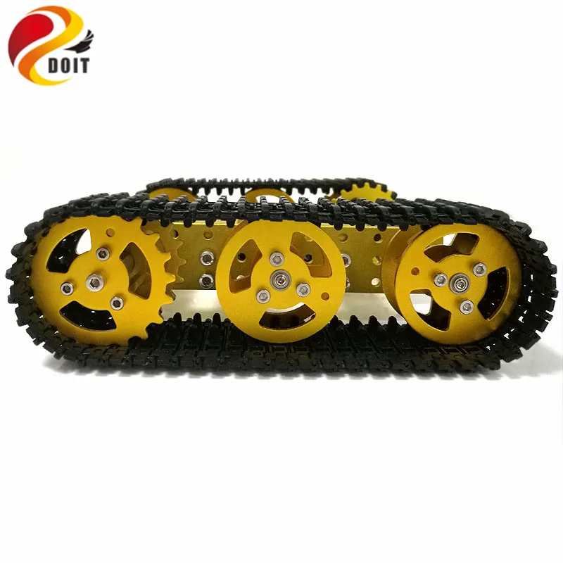 Chassi de tanque robô de metal rc, mini veículo rastreado caterpiller t100 com pista de plástico 2 motores para arduino diy