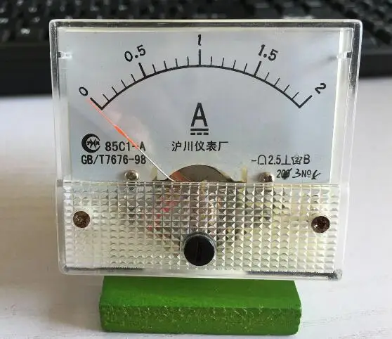 85C1 DC 0-2A Analog Amp Panel ammeter pointer type current meter panel