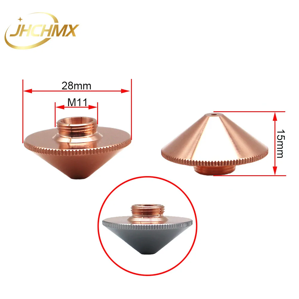 JHCHMX WSX Han\'s Laser Nozzles Single/Double Layer Dia.28mm H15 M11 Caliber 0.8-4.0mm for Precitec Nozzles P0591-571-0001