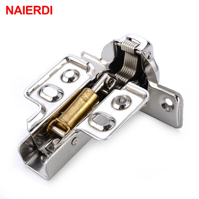 4PCS NAIERDI C Serie Hinge Stainless Steel Door Hydraulic Hinges Damper Buffer Soft Close For Cabinet Kitchen Furniture Hardware