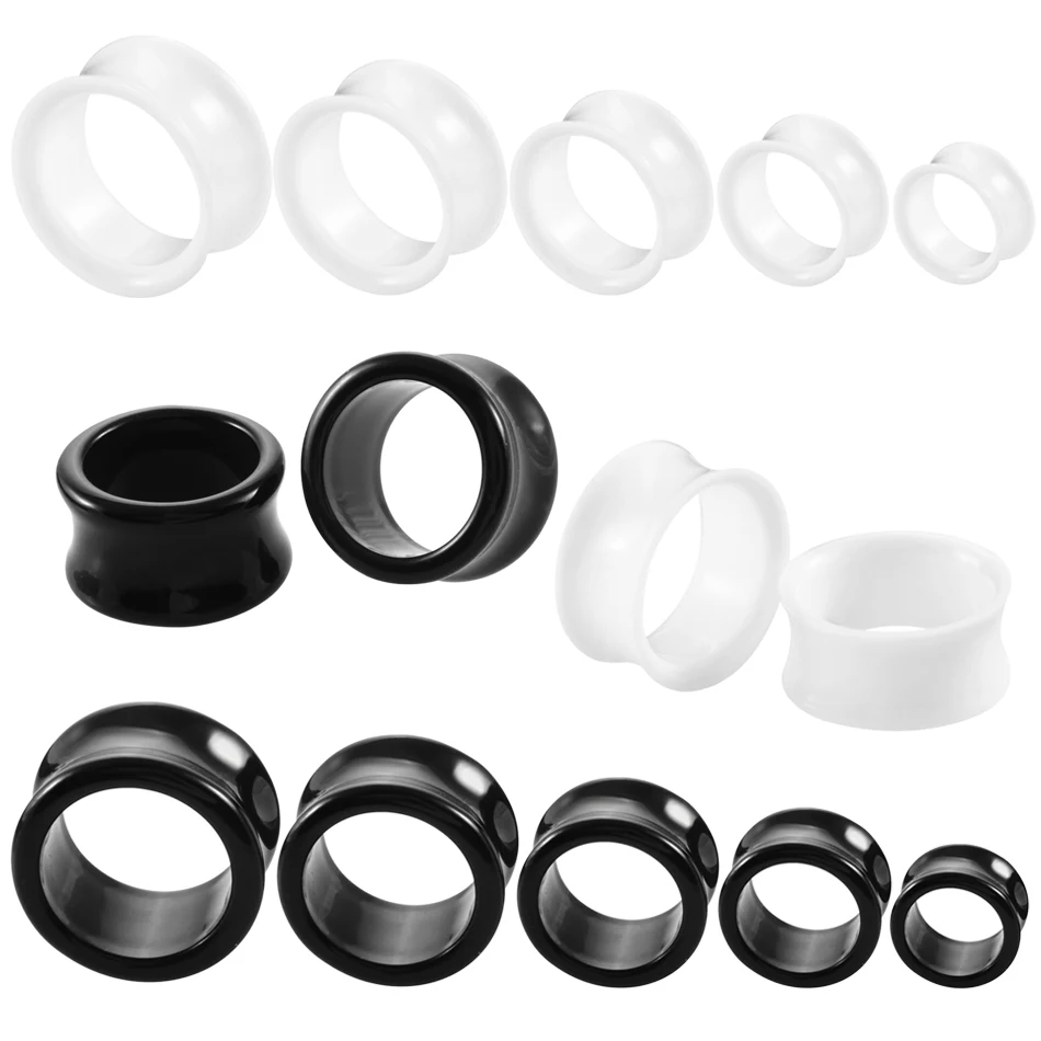 PAIR Acrylic Hollow Ear Tunnel Plugs Piercing Double Flared Earring Gauges Piercings 3mm-20mm For Unisex Jewelry