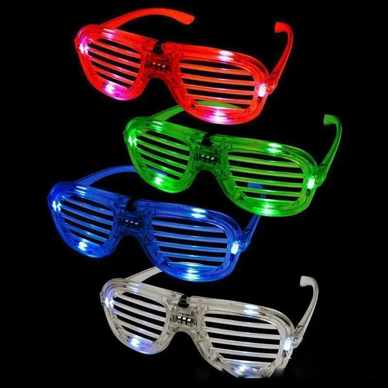 

Shutters led Glow glasses concert cheer Halloween props dance Fluorescence luminous glasses Toy Christmas DHL free shipping