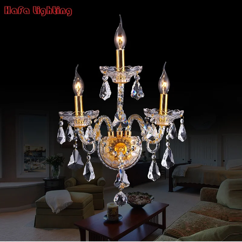 Crystal wall lamp Luxury Modern Living Room K9 crystal wall light Top Grade beside Crystal wall Lighting crystal wall sconce