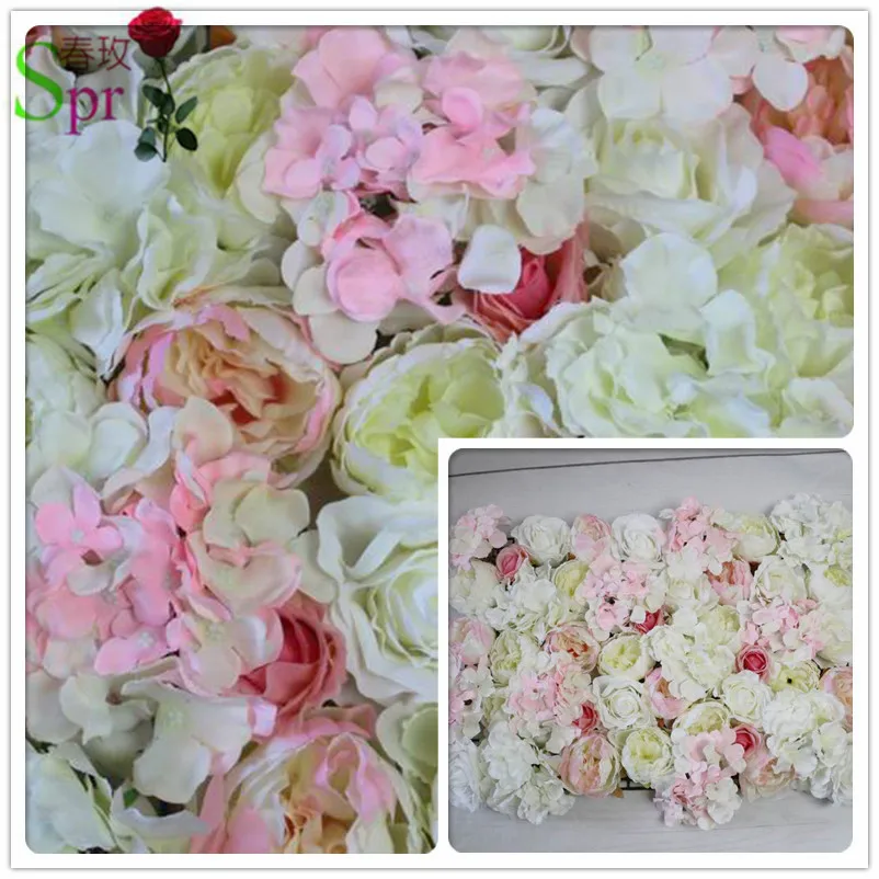 SPR new pink white rose penoy flower wall wedding backdrop artificial flower row and arch decorative flore Free Shipping