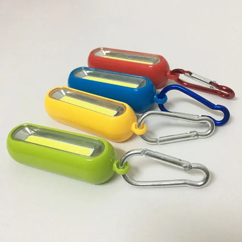 キーホルダー付きミニLED懐中電灯,3ファイル,プラスチック,便利,アウトドア,釣り,キャンプ用照明,カラビナランプ,単4電池