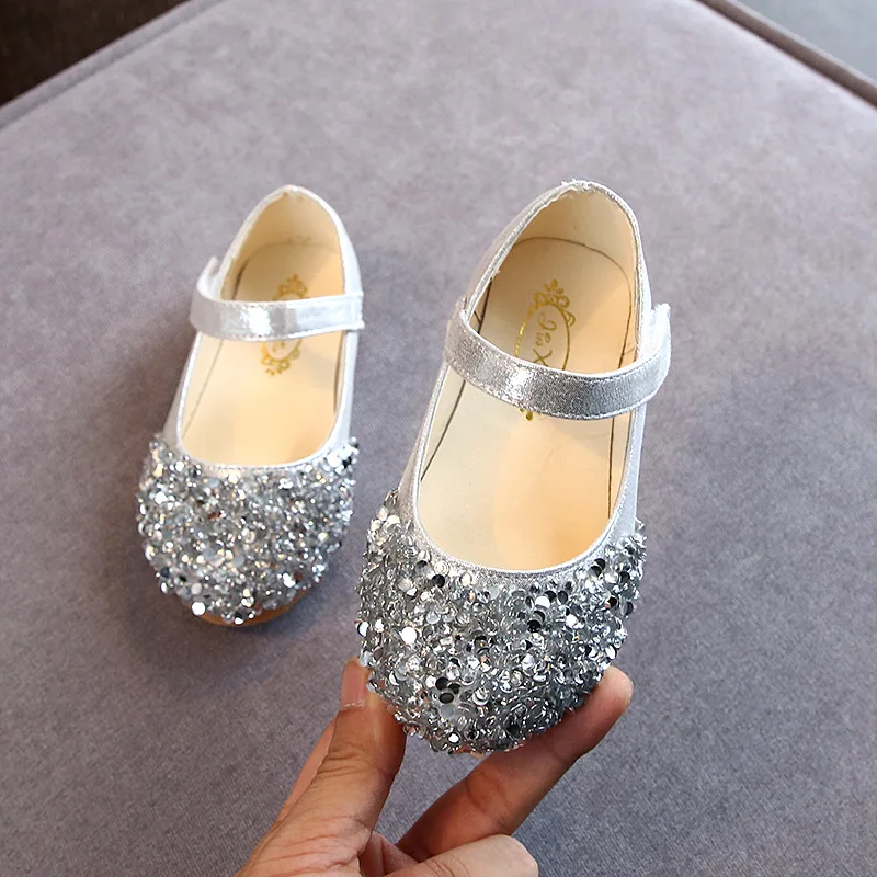 Princess Glitter Kids Leather Shoes Little Girls Dress Wedding Dancing Shose Children Shoes Baby 1 2 3 4 5 6 Year Old B03