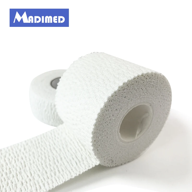 MADIMED 4Rolls/Lot  2.5cmx6.9m Cotton Elastic Adhesive Bandage Lightplast Light Weight Stretch Tape  Light EAB Finger Tape