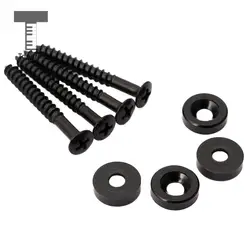 Tooyful Set of 4 Steel Joint Bushings Bolts Screws for Guitar Bass Neck Plate Black