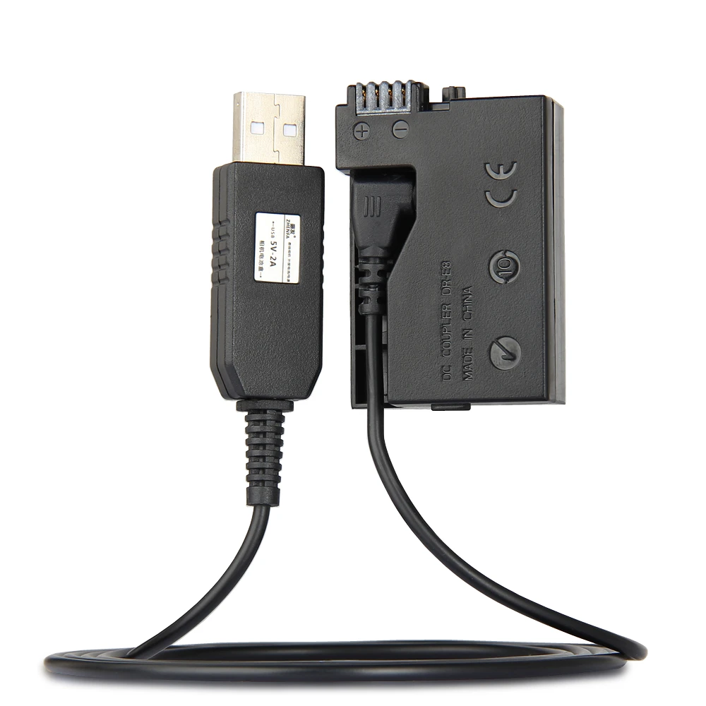 Adaptador de corriente de ACK-E8 DR-E8 USB, Cable de unidad, batería ficticia, acoplador de CC para Canon EOS 550D, 600D, 650D, 700D, T2i, T3i, T4i,