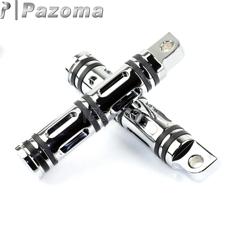 PAZOMA Aluminum Chrome Motorcycle Foot Pegs Footrests for Harley Dyna Softail Cross Bones V-Rod