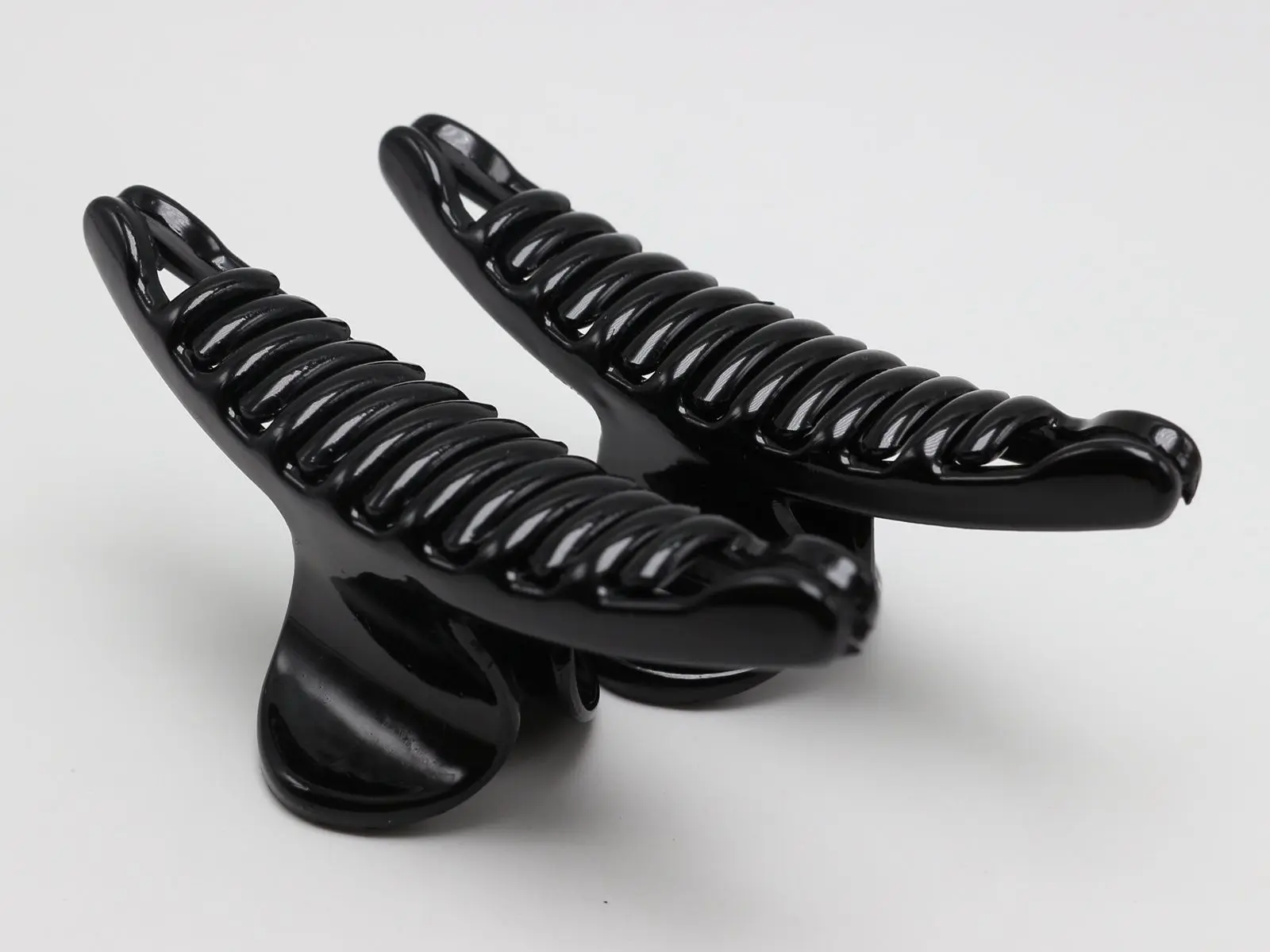 4 Black Plastic Curved Hair Jaw Claw Clip Clamp Folding Clips 98mm for DIY Craft