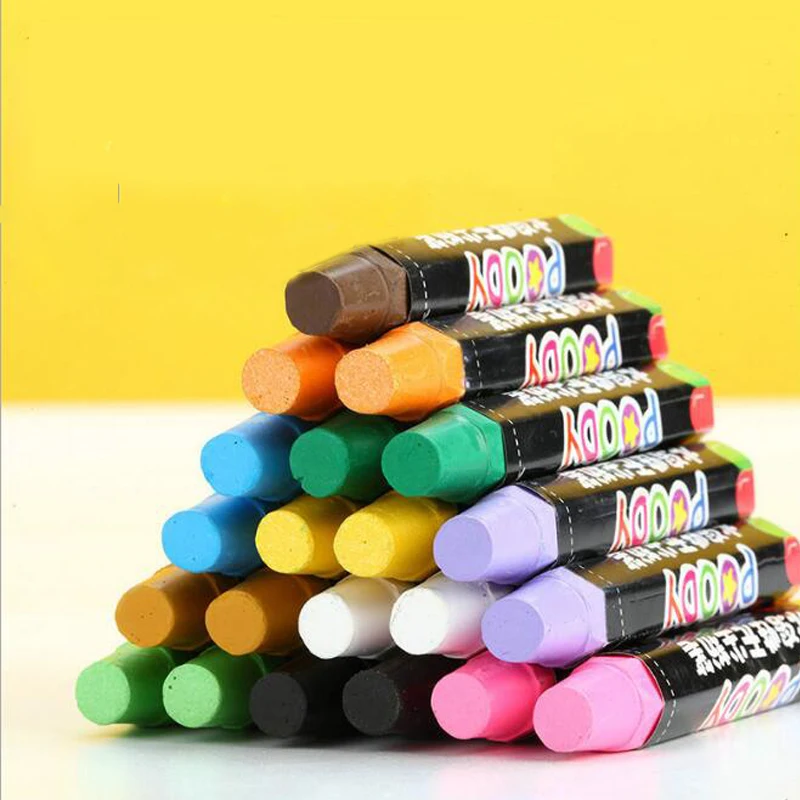 20 Pcs/lot Water Soluble Dust Free Chalk Color Environmental Safety Children Blackboard Doodle Mark Office Teaching Stationer