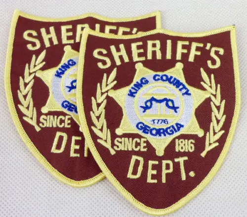 2PCS The Walking Dead King County Sheriff Iron Patch Cosplay Costume patch