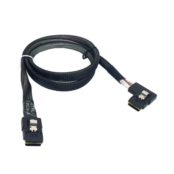 Ultra Slim Flat Left Angled 90 Degree Mini SAS 36pin SFF-8087 to 8087 Data Raid Cable 50cm 0.5m