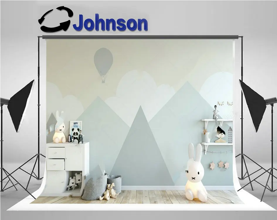 

kids room Mock Up Child Room hot air balloon background High quality Computer print wall photo backdrop