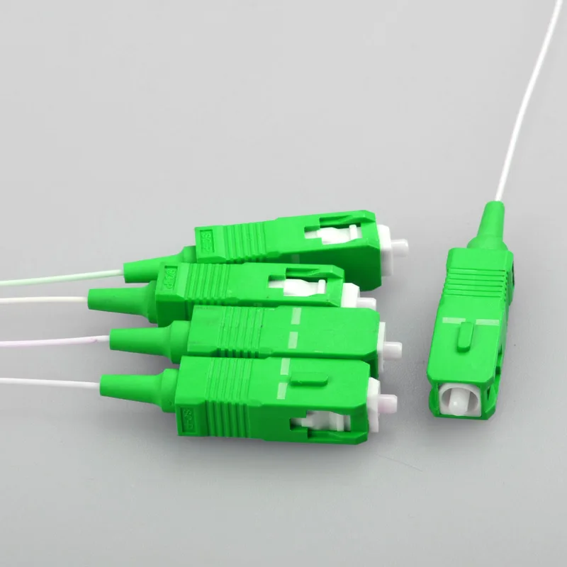 10 قطعة مقسم الألياف البصرية 1 : 4 SC APC أنبوب فولاذي صغير نوع PLC 1x4 مقسم بصري 1-4 CATV FTTH مصنع OEM