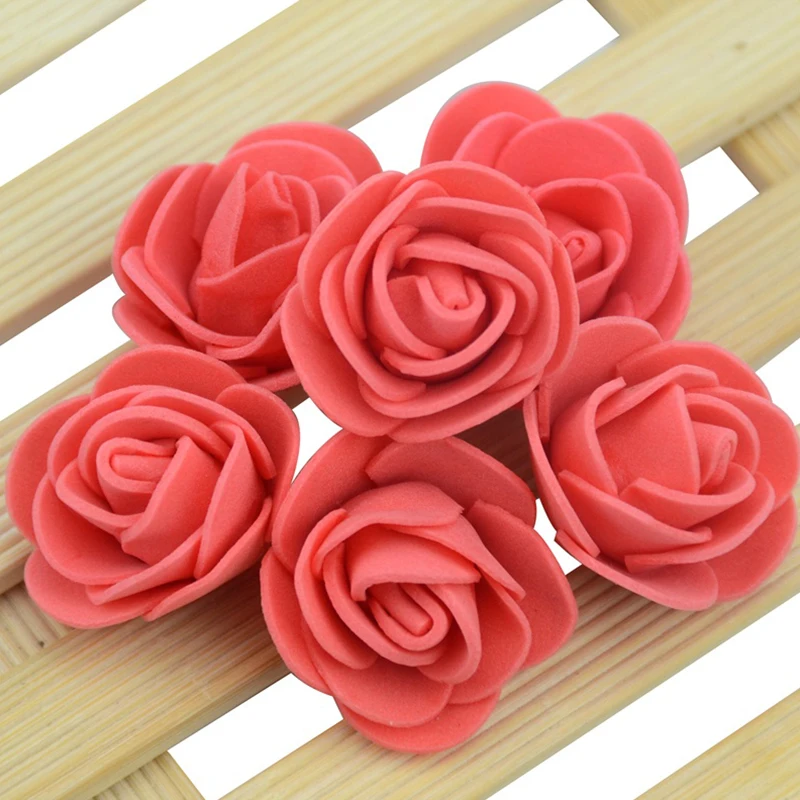 Über 480 Stück-500 Stück/3 cm Mini-PE-Schaum-Rosenblütenkopf, künstliche Rosenblüten, handgefertigt, DIY, Party, Hochzeit, Heimdekoration – Detail 1