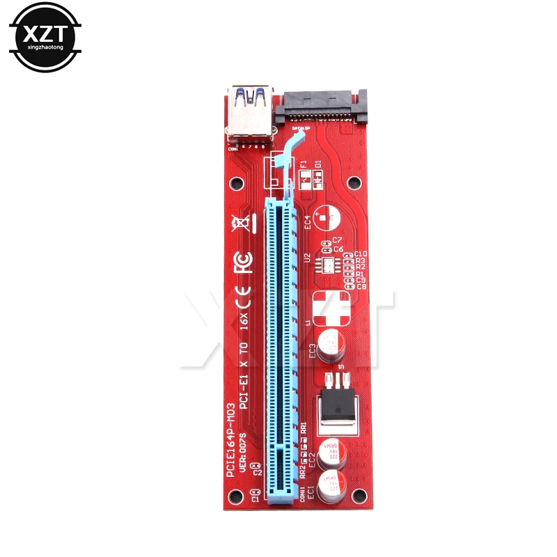 2018 Hot PCIe PCI-E PCI Express Riser Card 1x to 16x USB 3.0 Data Cable SATA to 4pin IDE Molex Power Supply for BTC LTC ETH