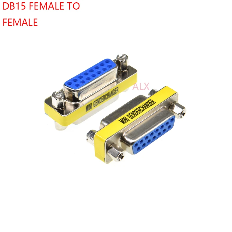 2PCS DB15 15pin 2 ROW FEMALE to FEmale serial port CONNECTOR D-Sub COM CONNECTORS 15 pin 15p Mini Gender Changer Adapter