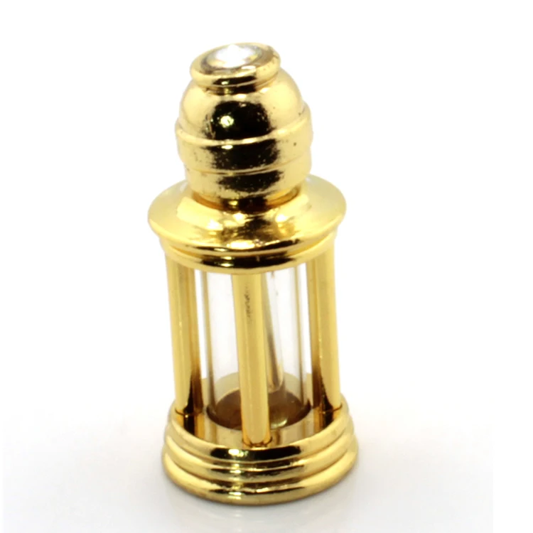 5pcslot 3ML/CC  Gold Color Middle East Essential Bottle For Oils Perfume Empty Glass Bottle For Wedding Decor