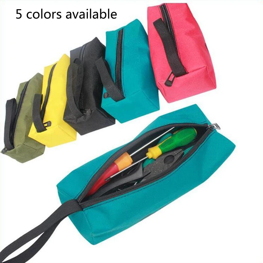 Bolsa de herramientas de almacenamiento multicolor, bolsa de utilidad, lona Oxford, impermeable, multifuncional, pequeña pieza de Metal con asa de transporte, 1 ud.