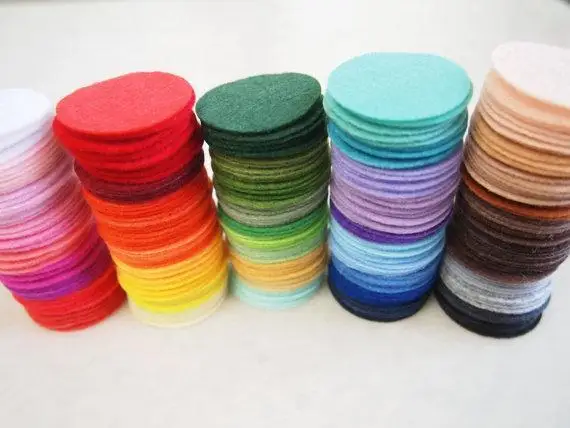 1500pcs 4.0cm Felt Pack Felt Circles - multiple Colors wholesale free shipping