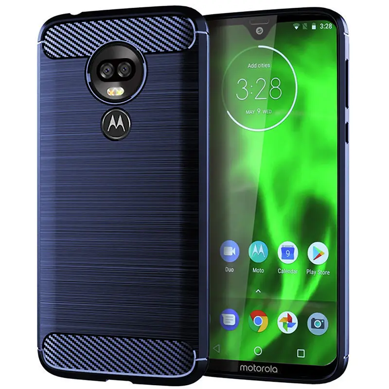 Soft Cover for Motorola Moto G7 Power Case Carbon Fiber Silicon Bumper Phone Case for Moto G7 / G7 play Back Cover Soft Shell