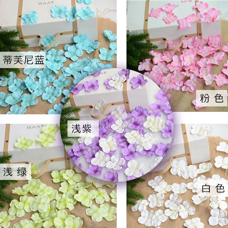 1750pcs/lot ! artificial silk hydrangea flower petals hydrangea Motif wedding decorative hydrangeas hortensia wedding flowers