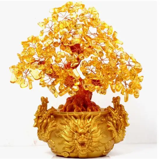 

stones and crystals citrine quartz crystal gem money tree for holiday gift money wealth bay