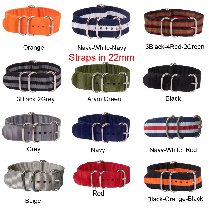 10pcs Wholesale Lot Stripe 16mm 18mm 20mm 22mm 24mm Retro Cheap fabric Nylon Watch Woven Strap Band belt watchbands