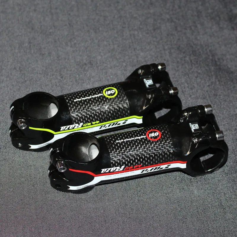2019 New Brand High Quality Mountain Bike Package Ultralight Carbon Fiber Stem / Riser Diameter 28.6-31.8 Red / Green 60mm-120mm