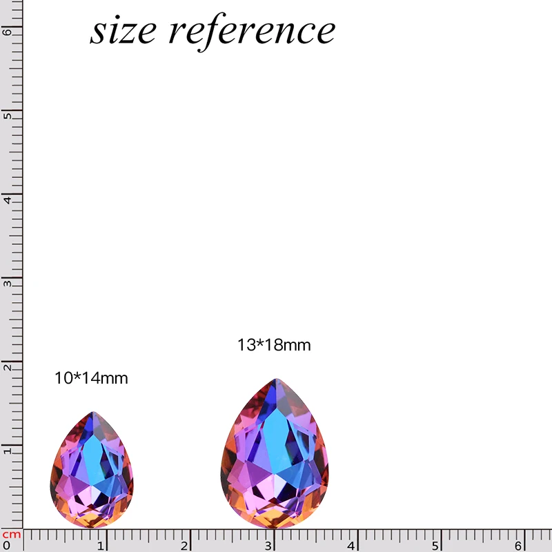 Teardrop di Cristallo di Vetro Colorati Per Cucire su una base in metallo di Alta Qualità Pointback Cuce Sulla Pietra Droplet Cucire Strass Per