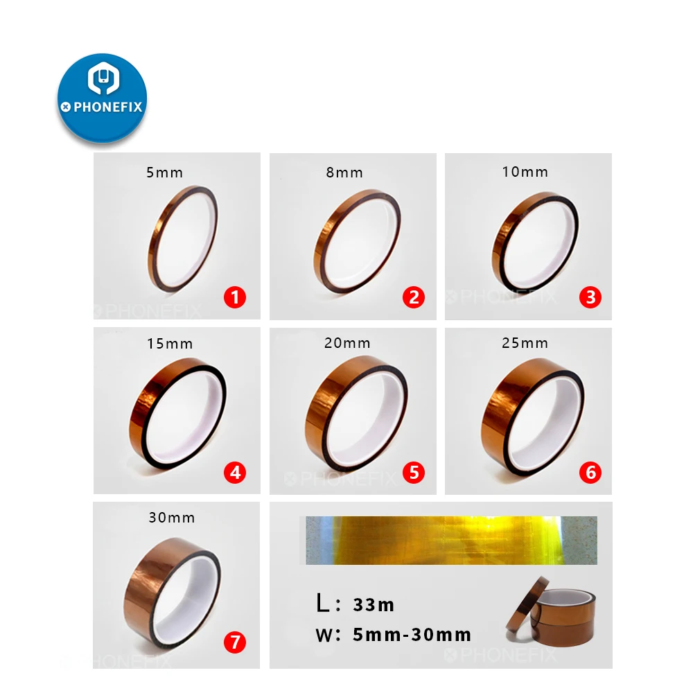 High Temperature Tape BGA Repair Thermal Insulation Tape Polyimide Adhesive Tape for Mobile Phone Motherboard Protection