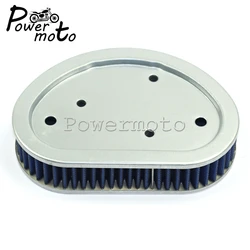 Blue Motorcycle High-Flow Air Filter Air Cleaner For Harley Dyna Fat Bob Super Street Glide Custom FXD FLD FXDB FXDC 2008-2015