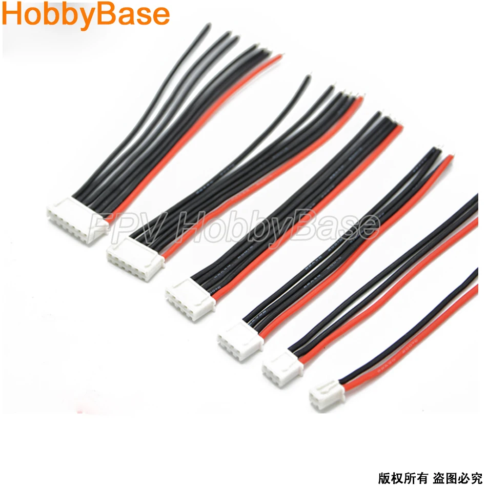 Connector for RC Battery 100MM RC Lipo Battery Wire Battery Plug 2s 3s 4s 5s 6s 22AWG Balance Plug   for Imax B6 Connector Cable