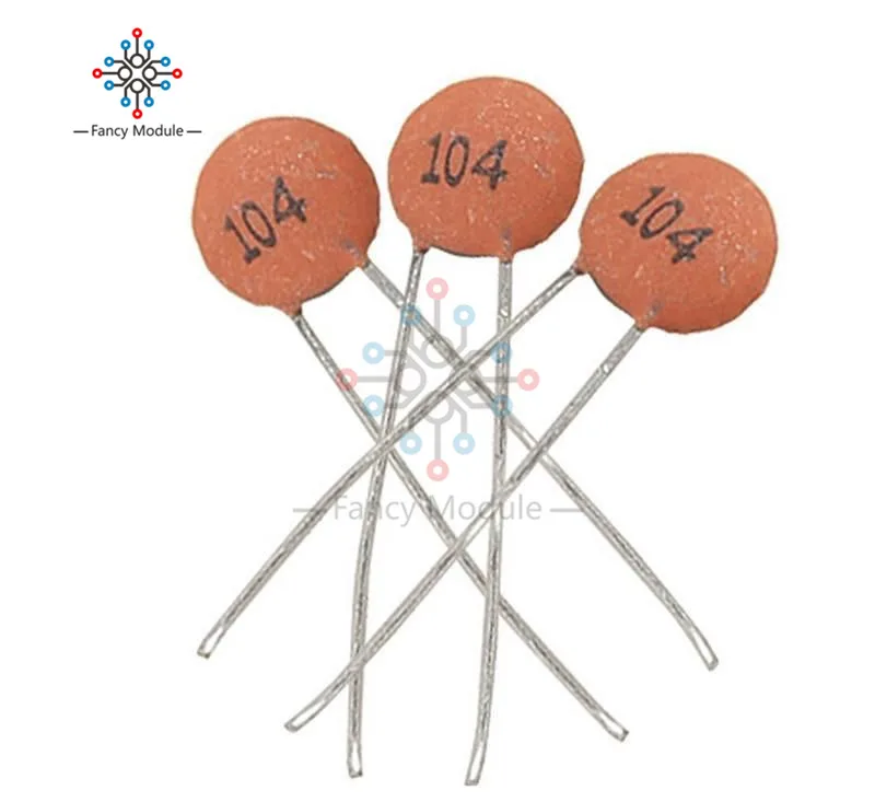 

100pcs Ceramic Disc Capacitors 50V 100nF 0.1uF 104pF