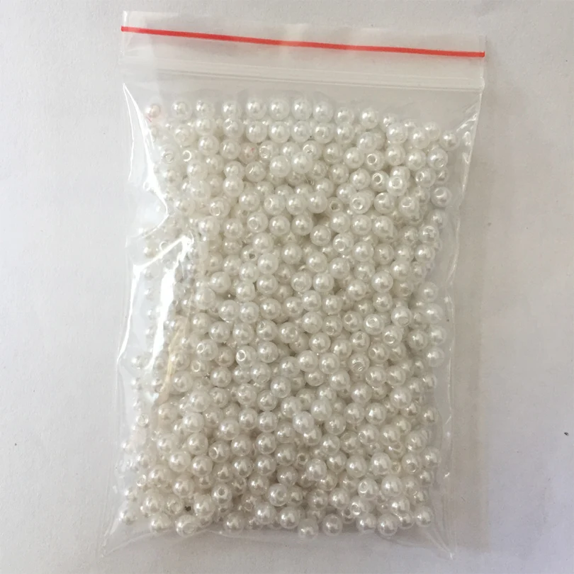 Pearlized Ivory White ABS Imitation Pearl Bead Small Round Ball DIY Kids Jewelry Craft for Decorations Material