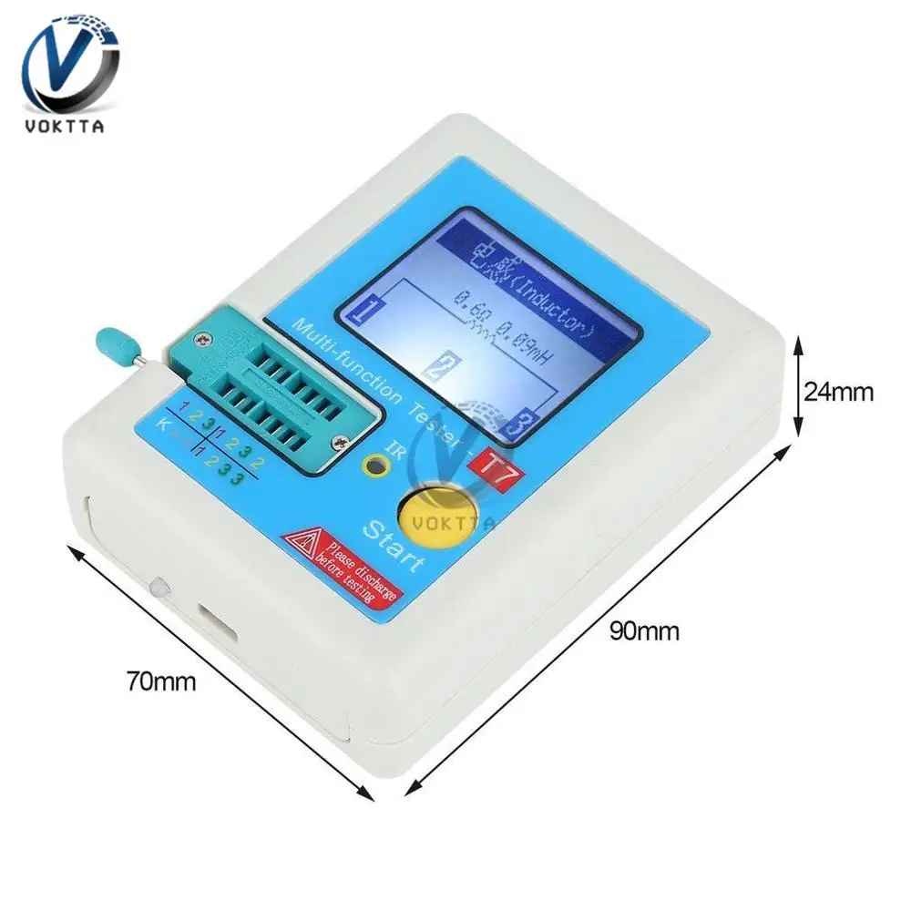 TC-T7-H High Precision Transistor Tester Diode Triode Capacitance MOS/PNP/NPN LCR MOSFET TFT LCD Screen Tester Multimeter T7