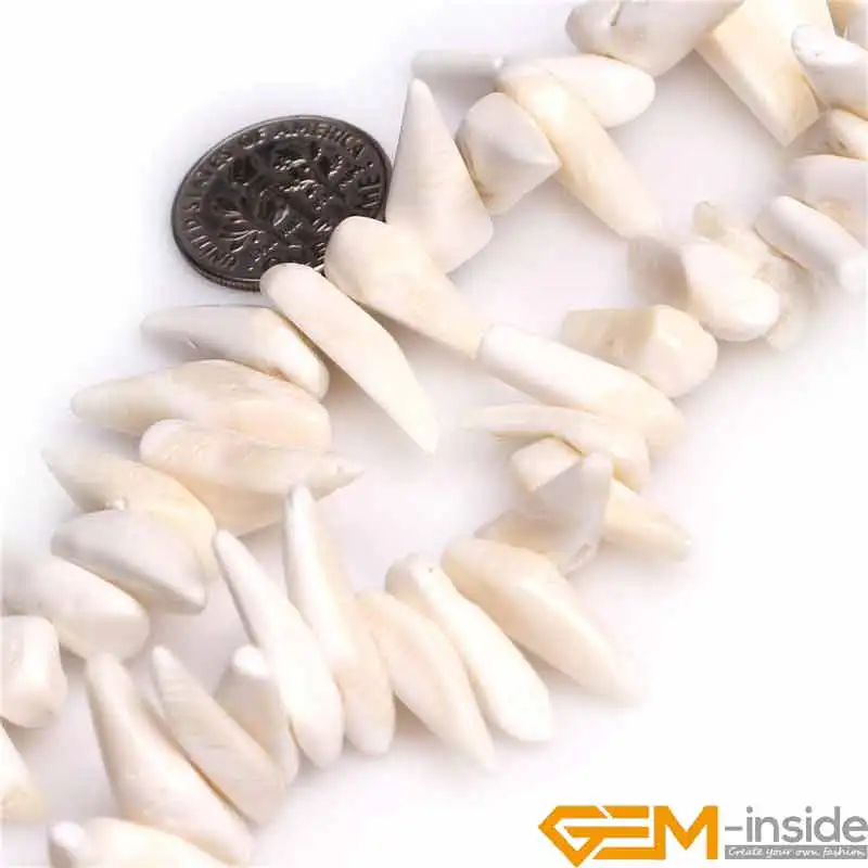 

10x30mm Sticks Spike White Coral Stone Gem Stone Semi Precious Pionts Beads DIY Bead For Jewelry Making Wholesale