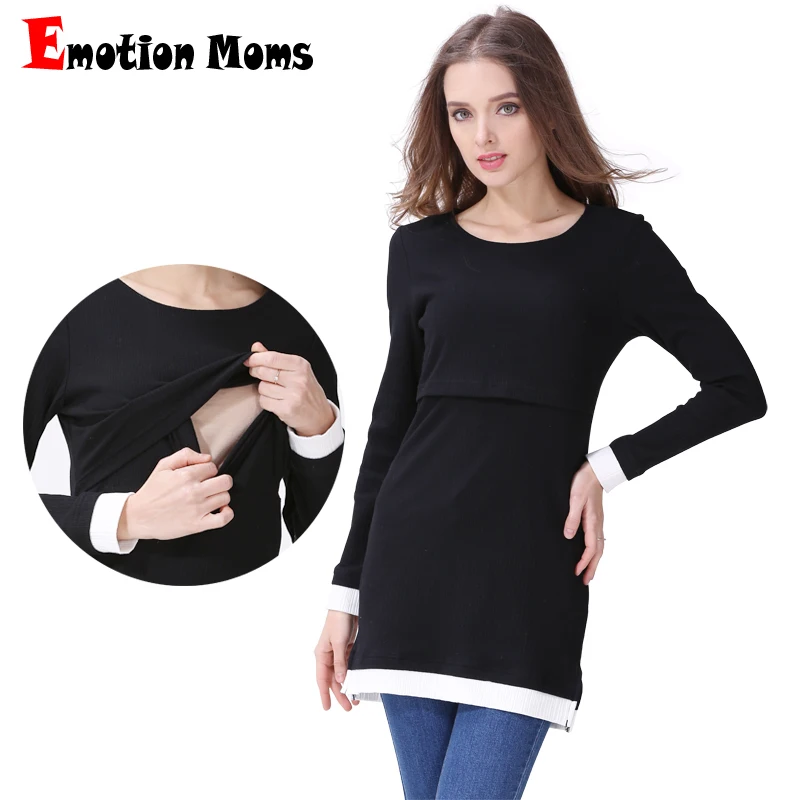 

Emotion Moms Fashion Maternity Clothes Long Sleeve Maternity Tops Nursing Tees Breastfeeding Clothes for Pregnant Women T-shirts