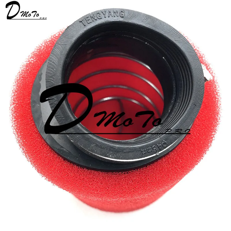 Red 32mm 35mm 38mm 42mm 45mm 48mm Bend Elbow Neck Foam Air Filter Sponge Cleaner Moped Scooter Dirt Pit Bike Motorcycle Kayo BSE